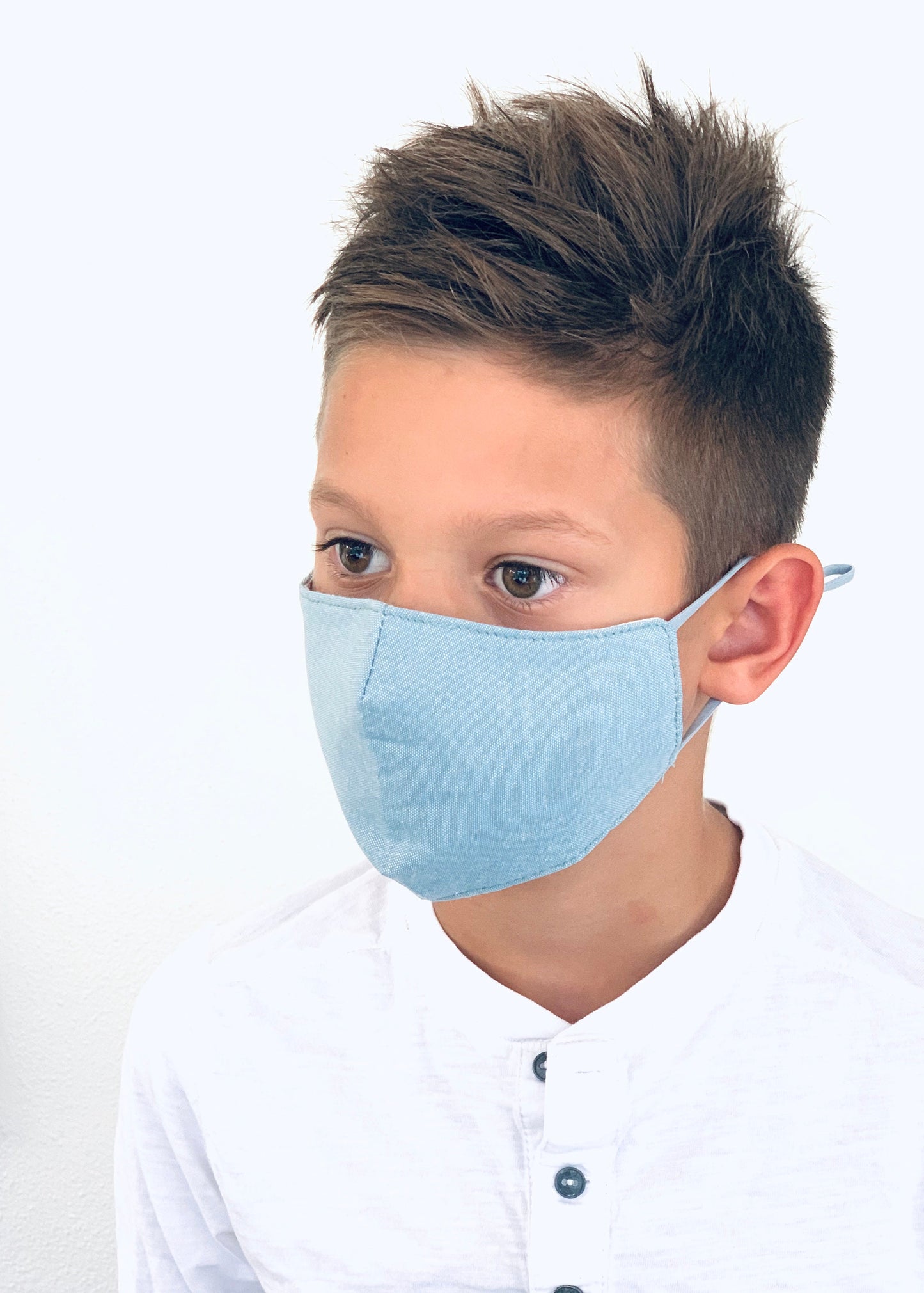 Kids Face Mask Reusable and Washable Cotton Fabric - Blue Children's School Mask for Babies.