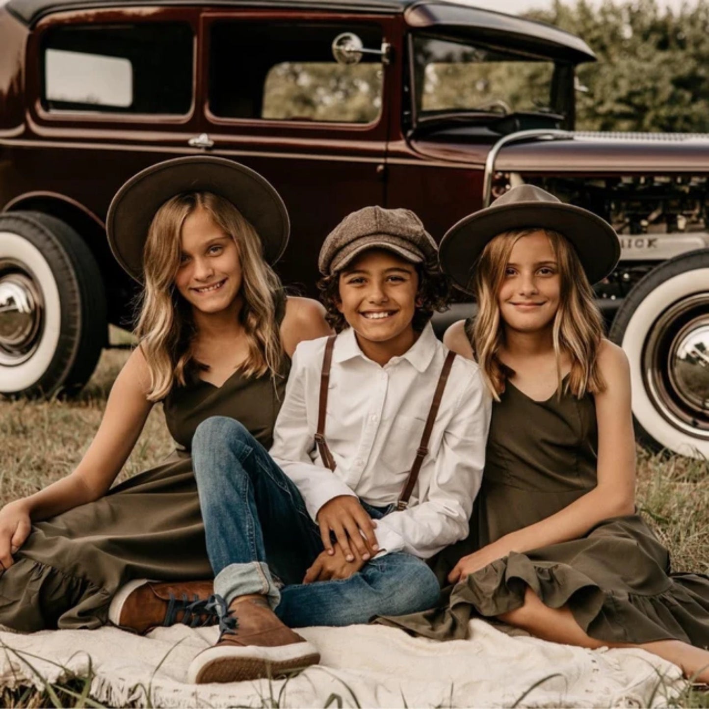 Taupe Brown Wool Newsboy Cap for Kids and Adults - Perfect for Weddings and Birthdays