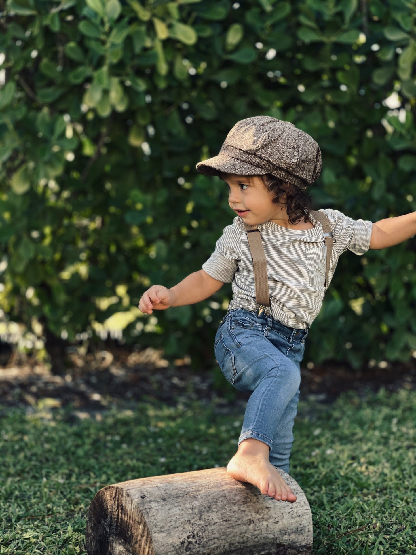 Taupe Brown Wool Newsboy Cap for Kids and Adults - Perfect for Weddings and Birthdays