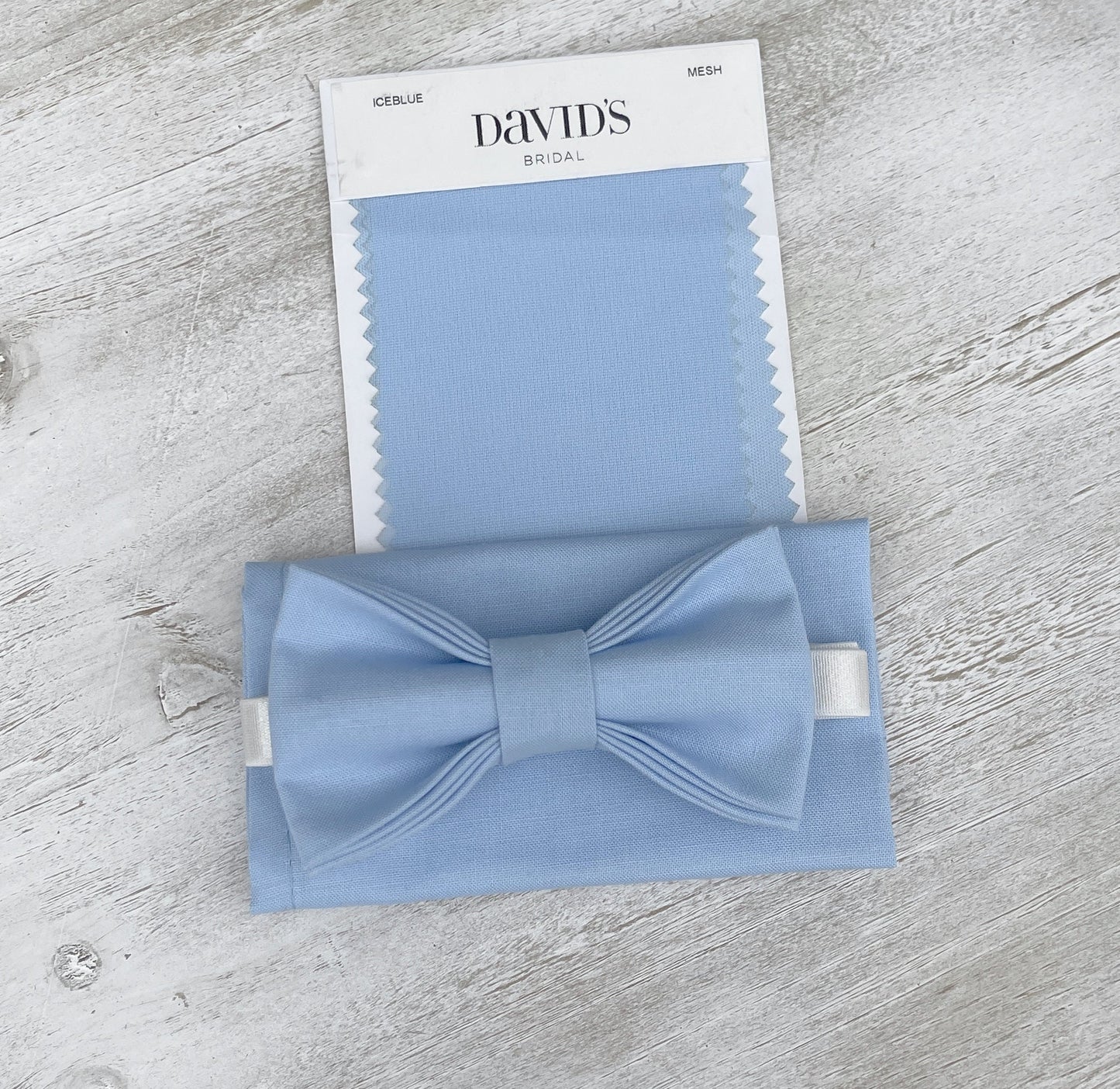 Ice Blue Bow Tie | Light Gray Suspenders | Men's Pocket Square Set - Perfect Wedding Groomsmen Gift and Ring Bearer Toddler Gift
