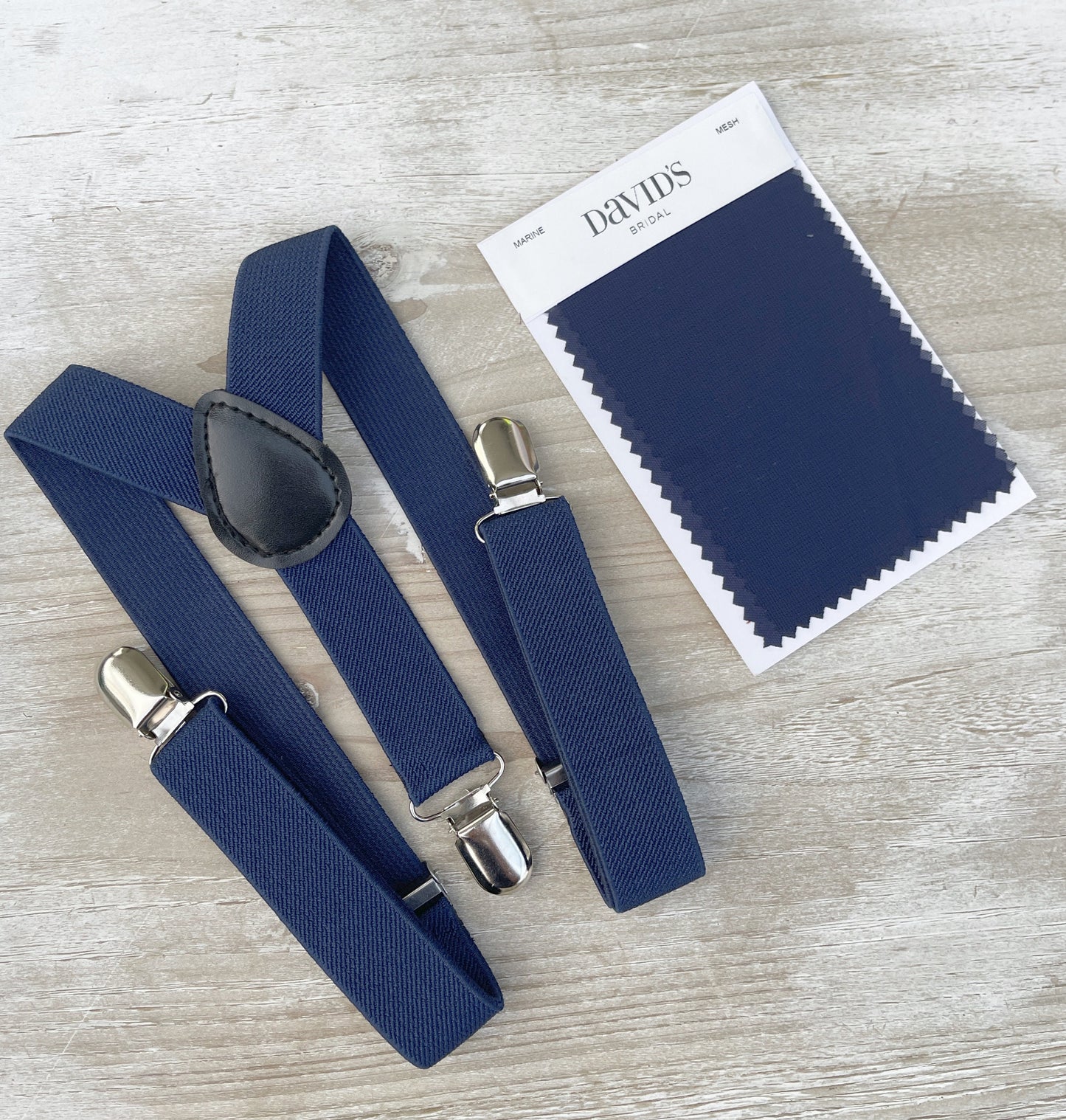 Eucalyptus Bow Tie | Navy Blue Suspenders | Pocket Square Set - Groomsmen Gift and Wedding Accessories