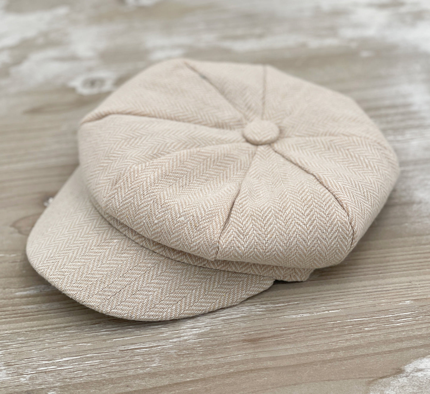 Applejack Newsboy Cap | Biscotti Bow Tie | Champagne Tan Suspenders Wedding Set for Boys