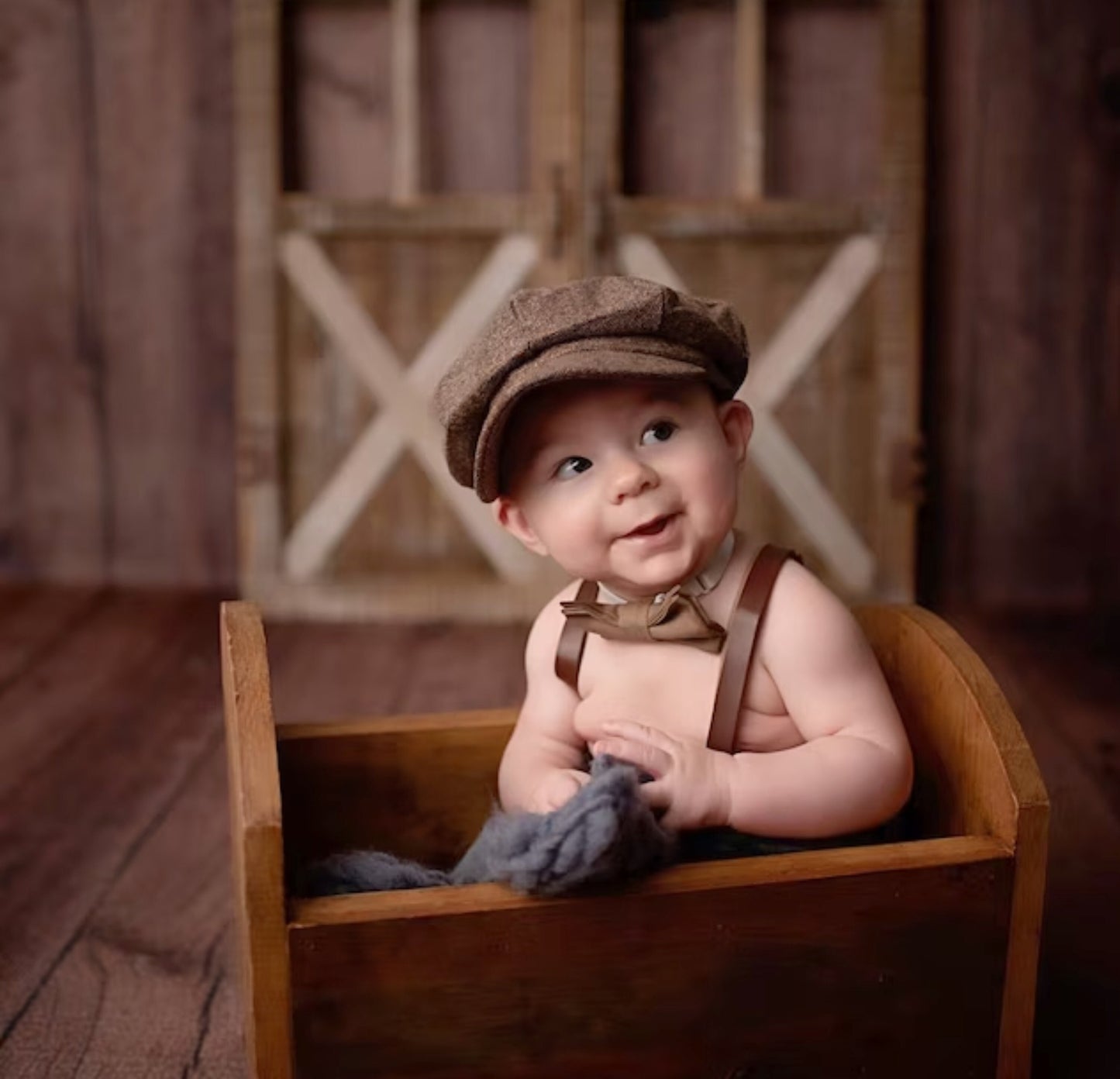 Tweed Newsboy Cap | Skinny Leather Suspenders | Paprika Bow Tie | Sienna Bow | Ring Bearer Outfit | Cake Smash Outfit | Wedding Set