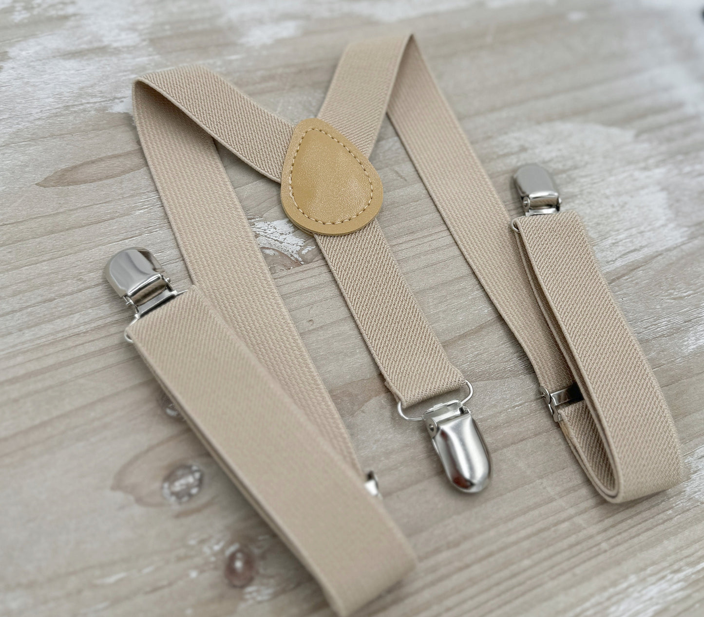 Biscotti Bow tie & Suspenders | Champagne Tan Braces | Frost Tan Bow | Pocket Square | Ring Bearer Outfit | Boho Rustic Wedding