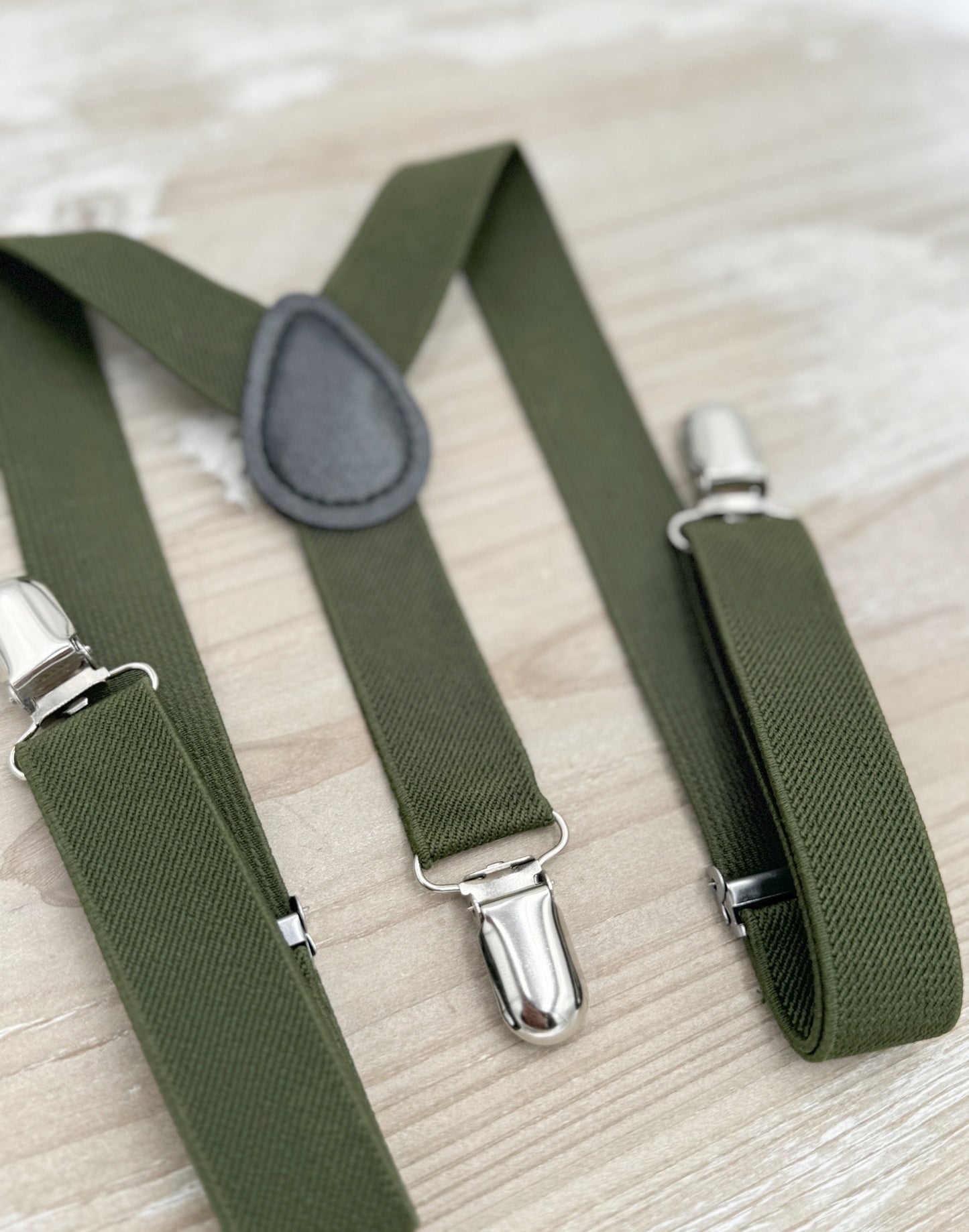 Olive Suspenders | Groomsmen Gift | Green Ring Bearer Braces | Boho Rustic Wedding | Formal Wedding Party | Ring Bearer Outfit