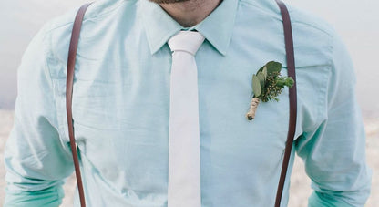 Dark Wisteria Bow tie & Suspenders | Skinny Leather Braces | Pocket Square | Ring Bearer Outfit | Boho Rustic Wedding
