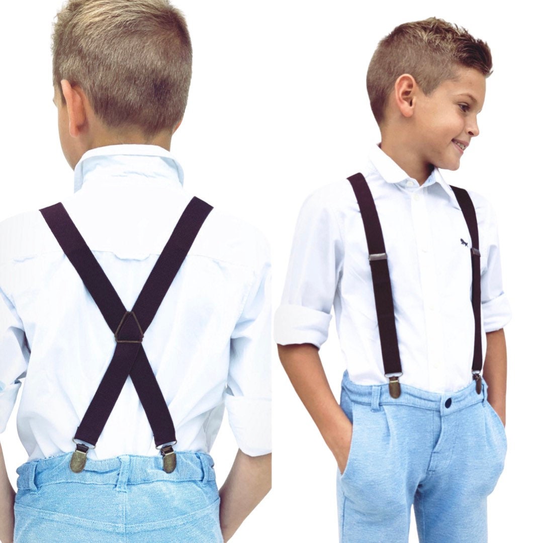 Brown Suspenders, X - Back Braces, Groomsmen Gift, Boho Rustic Wedding , Formal Wedding Party, Ring Bearer Outfit