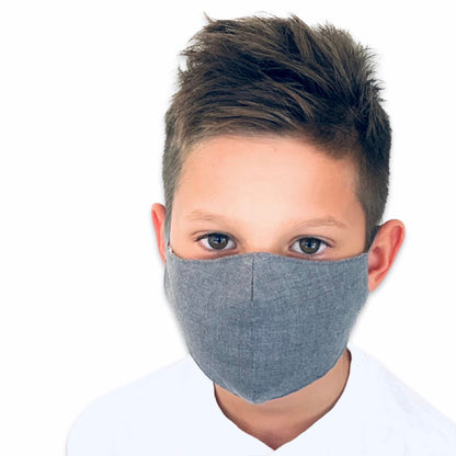 Gray Cotton Kids Face Mask - Reusable | Washable | and Perfect for School - Babies Face Mask