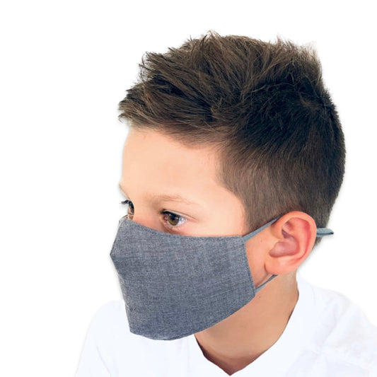 Gray Cotton Kids Face Mask - Reusable | Washable | and Perfect for School - Babies Face Mask