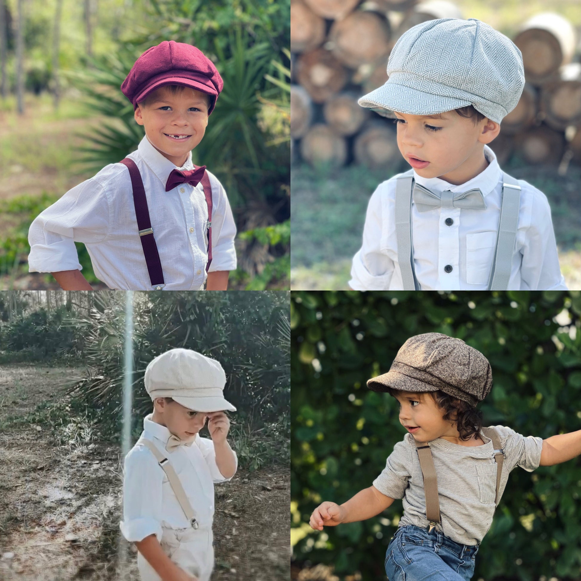 Gray Newsboy Cap, Rustic Gatsby Hat, Ivy Flat Cap, All Sizes Baby to Adult, Ring Bearer Outfit, Wedding Photo Prop, Groomsmen Gift