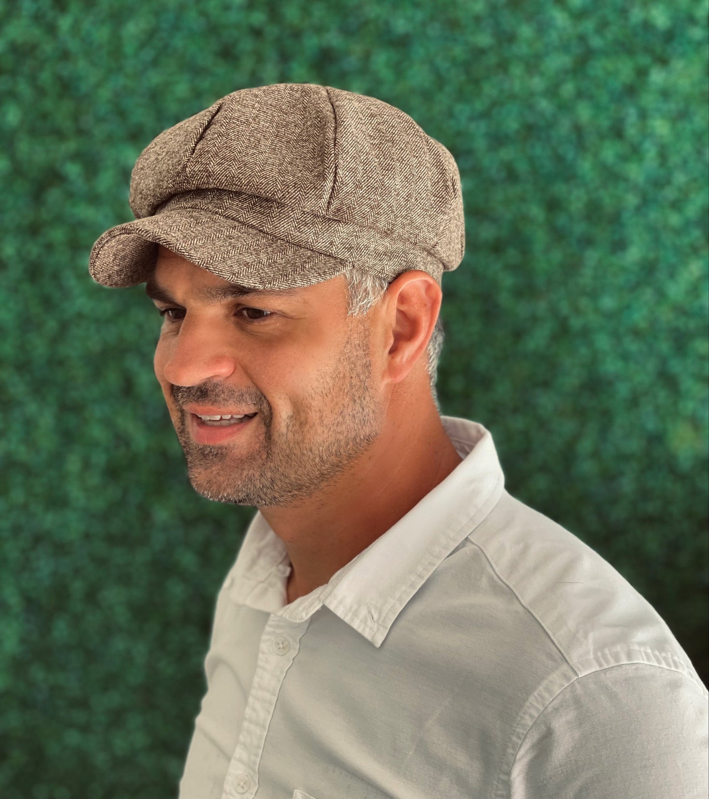 Tweed Newsboy Cap and Skinny Leather Suspenders – Taupe Bow Tie, Ring Bearer or Page Boy Outfit, Cake Smash Look, Wedding Gift Set