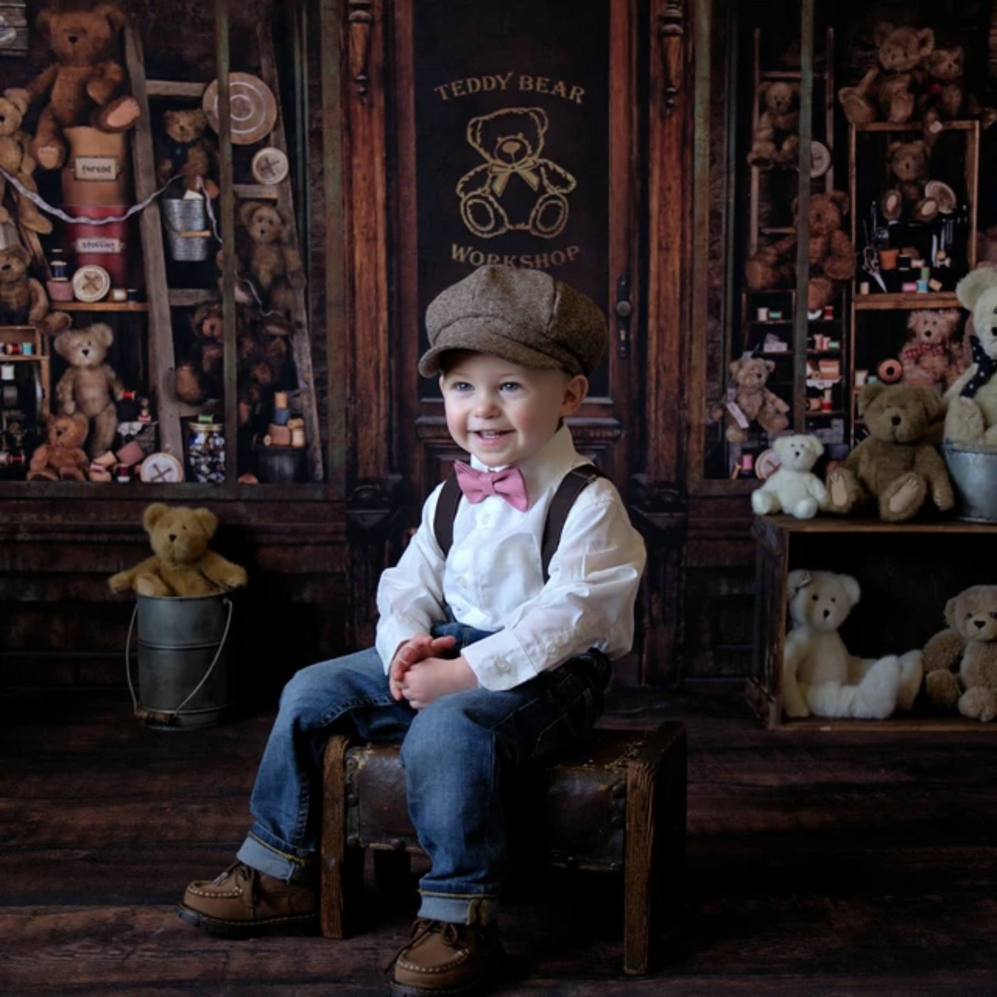 Taupe Brown Wool Newsboy Cap for Kids and Adults - Perfect for Weddings and Birthdays