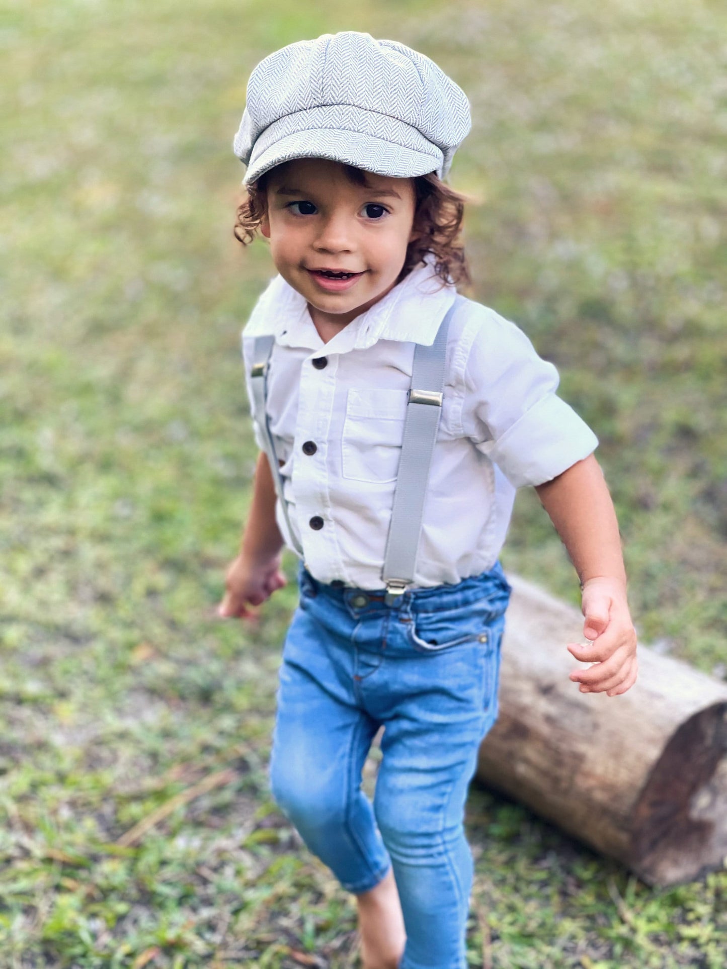 Iris Bow tie & Suspenders | Light Gray Braces | Pocket Square | Ring Bearer Outfit | Boho Rustic Wedding