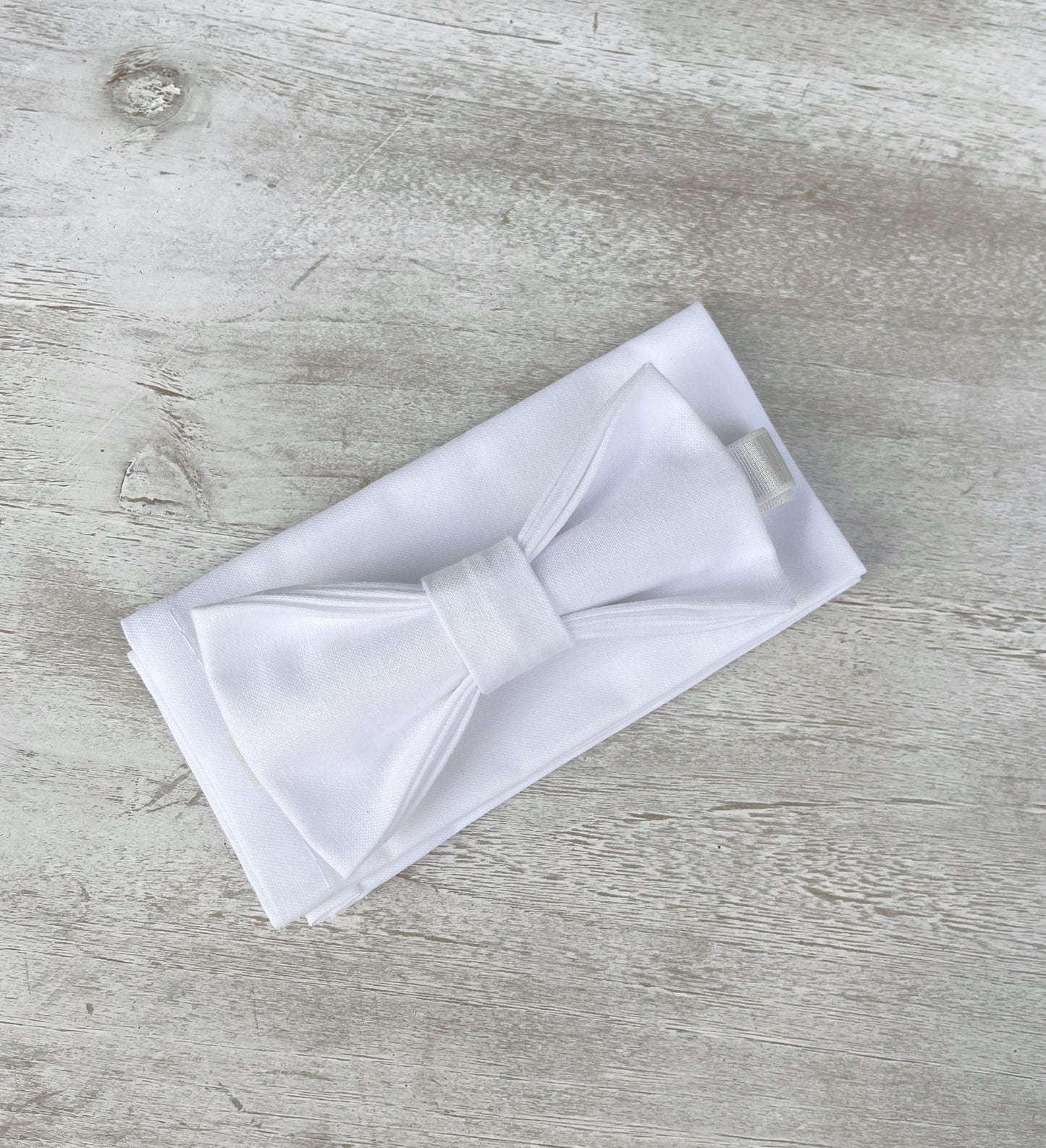 White Bow Tie & Suspenders , Men's pocket square , Boy's Ring Bearer gift , Groomsmen set , Wedding outfit , Christening set , Baptism set