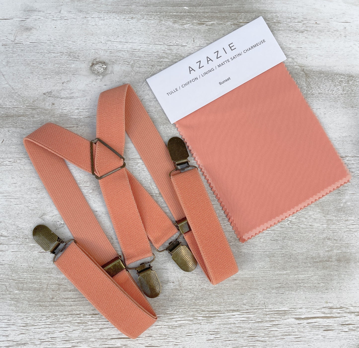 Coral Bow tie & Suspenders | X - Back Sunset Braces | Salmon Bow Tie | Pocket Square | Ring Bearer Outfit | Boho Wedding | Groomsman Gift