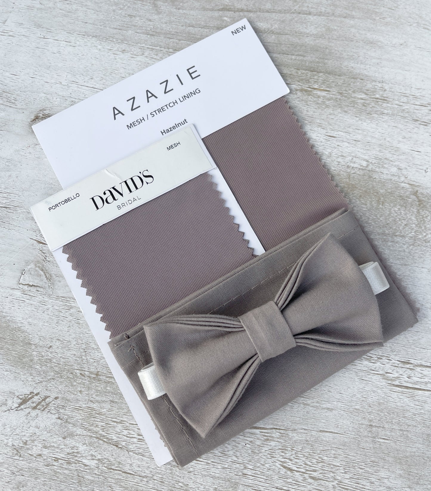 Portobello Hazelnut Bow Tie | Leather Suspenders | Men's Pocket Square Set for Wedding Party