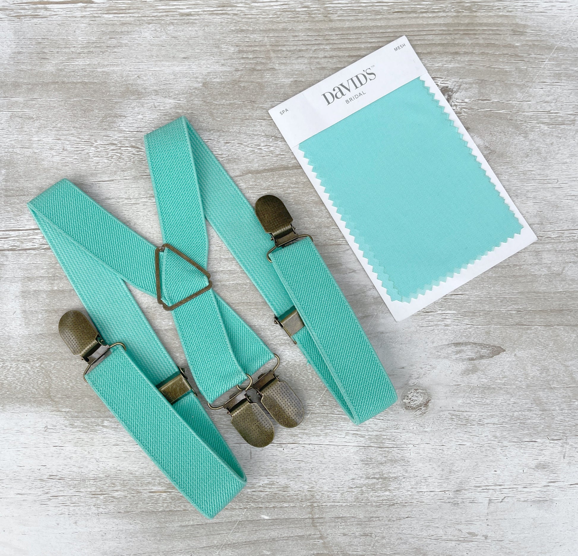 Spa Bow tie & Suspenders, Mint Turquoise Braces, Pocket Square, Ring Bearer Outfit, Rustic Boho Wedding, Groomsman Gift