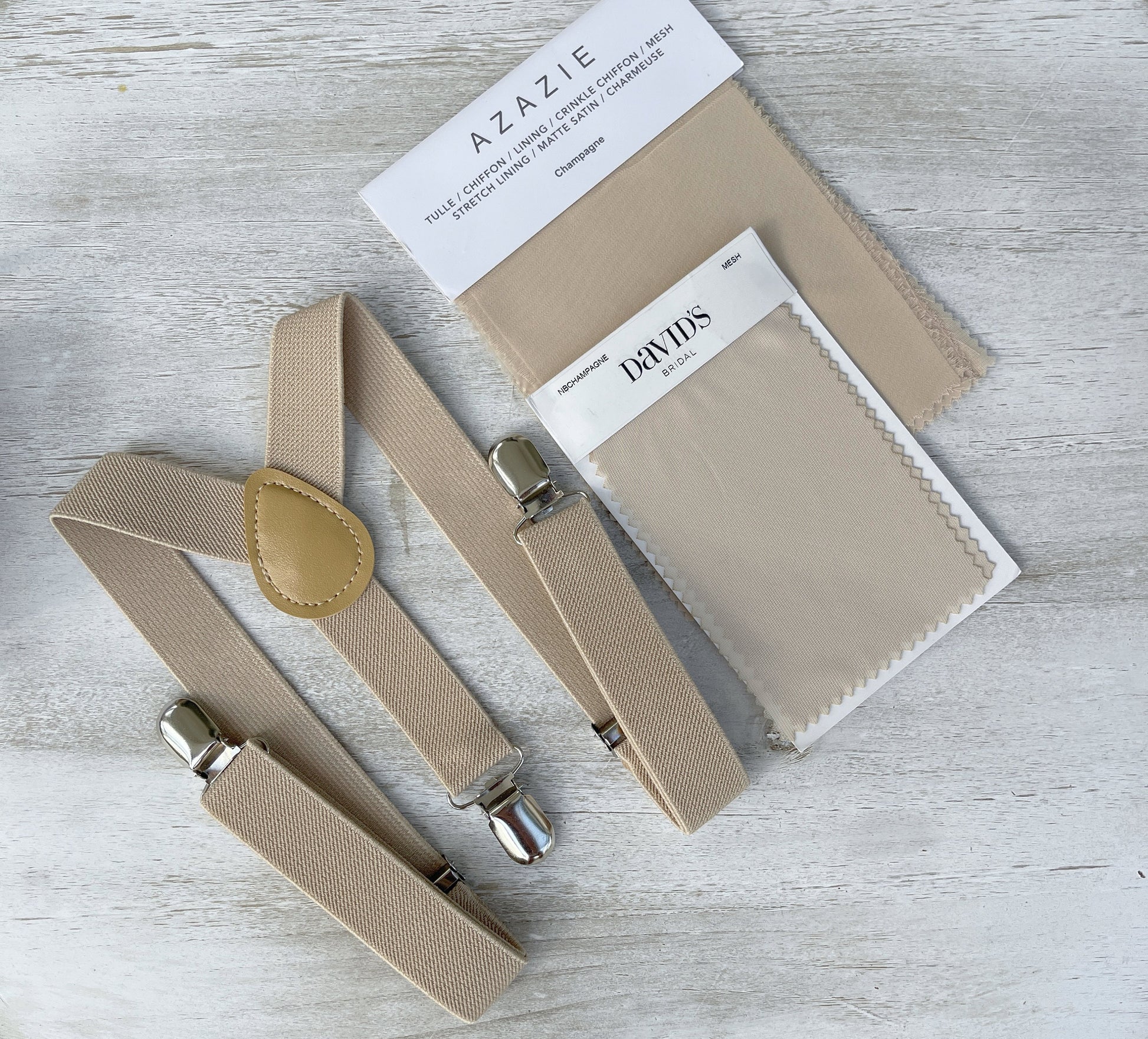 Dusty Blue Bow tie & Suspenders | Champagne Tan Braces | Pocket Square | Ring Bearer Outfit | Boho Rustic Wedding