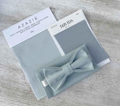 Mist Bow tie & Suspenders | Nude Beige Braces | Sky Blue Bow | Dusty Blue Bowtie | Pocket Square | Ring Bearer Outfit | Boho Rustic Wedding