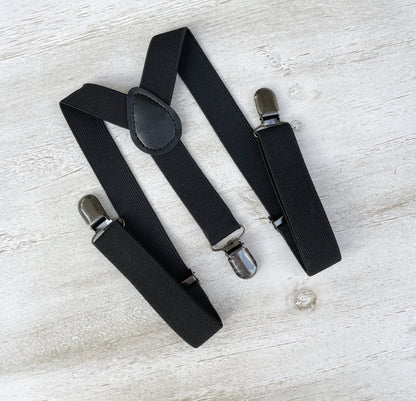 Moss Bow Tie & Suspenders – All Sizes for Men and Boys, Pocket Square, Black Suspenders, Ring Bearer Gift, Rustic Wedding Set