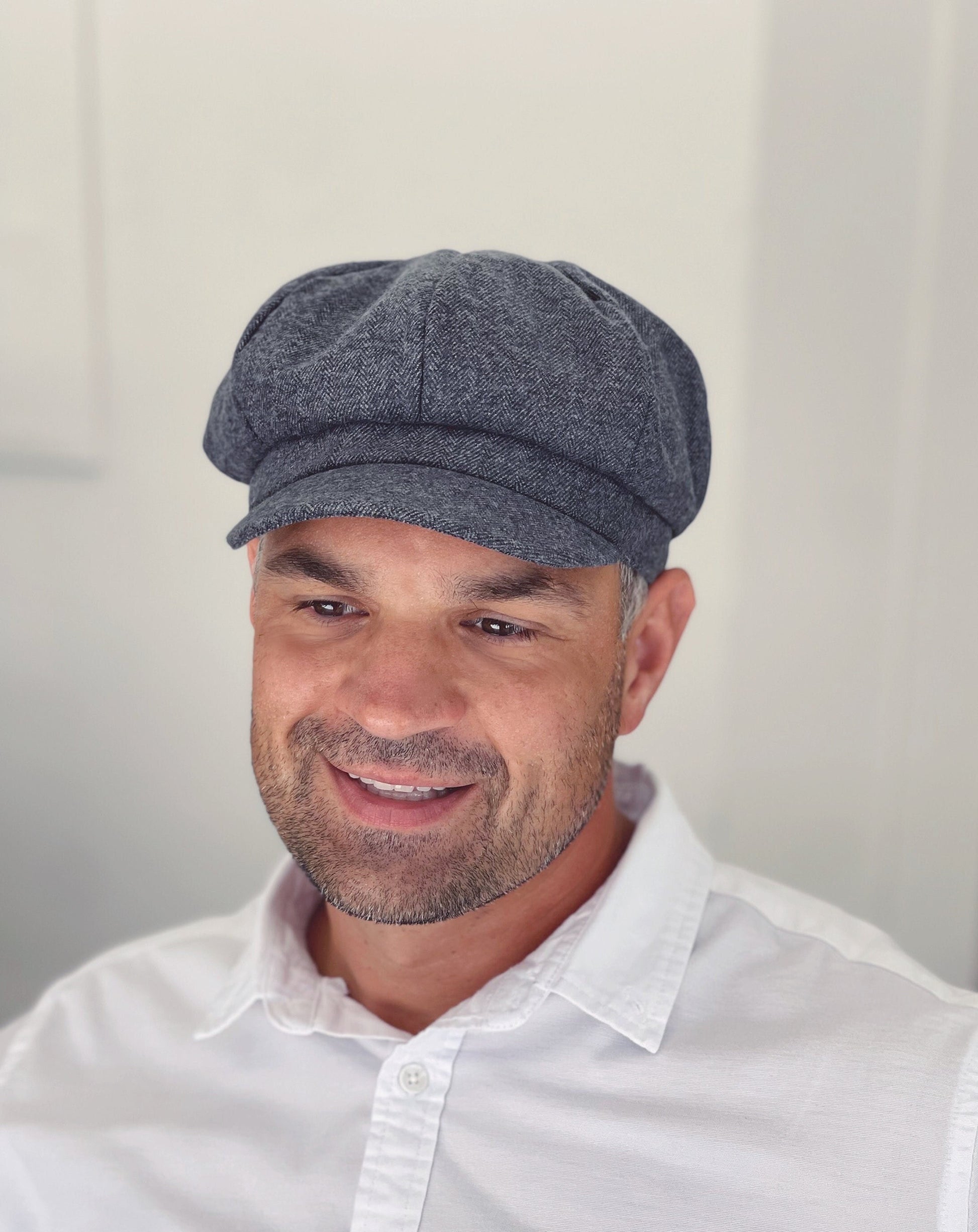 Gray Newsboy Cap, Rustic Gatsby Hat, Ivy Flat Cap, All Sizes Baby to Adult, Ring Bearer Outfit, Wedding Photo Prop, Groomsmen Gift