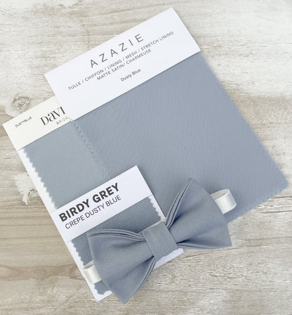 Dusty Blue Bow Tie & Suspenders – All Sizes for Boys and Men, Black Braces, Pocket Square, Ring Bearer, Boho Rustic Wedding