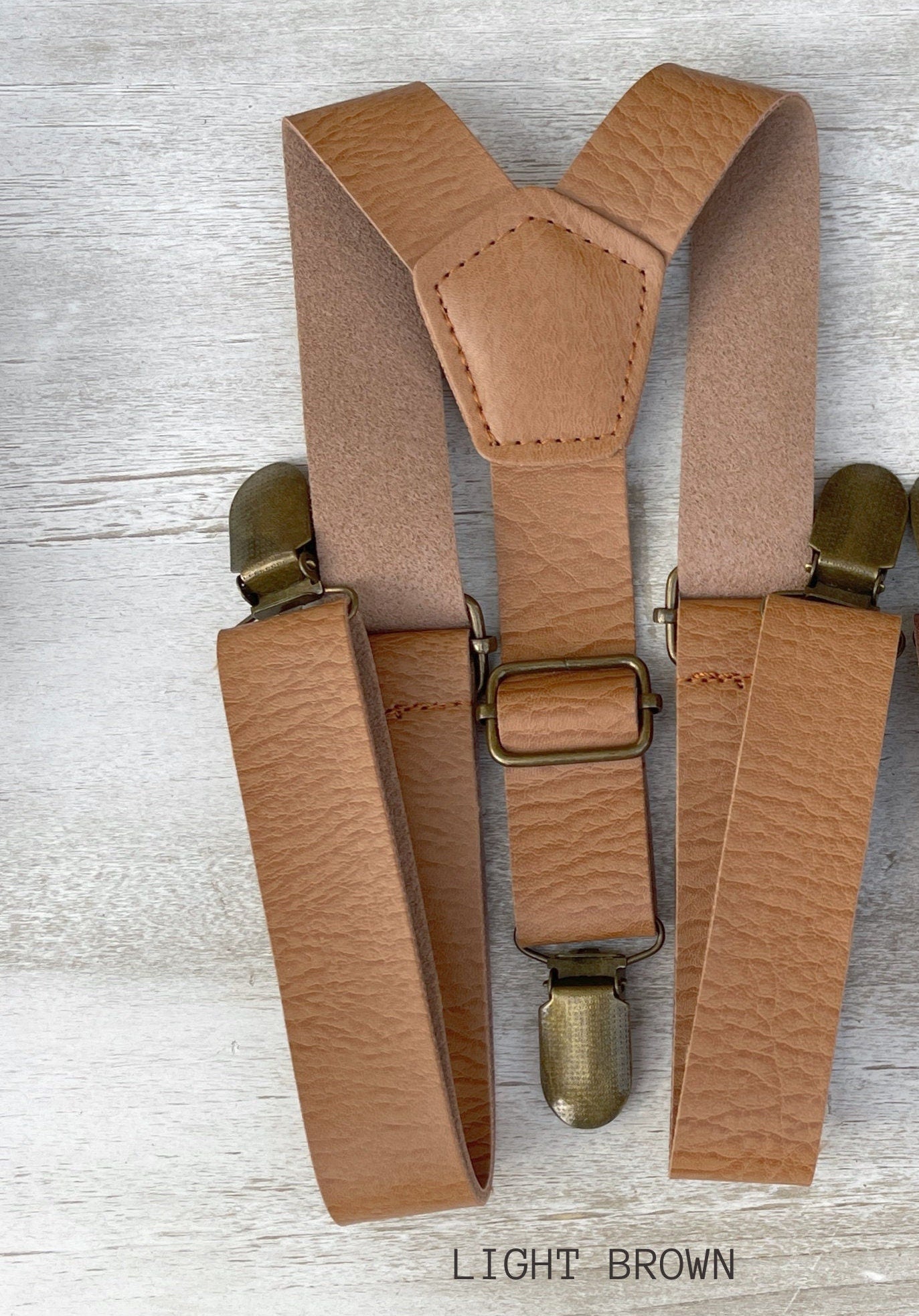 Plaid Bow Tie Set with Leather Suspenders - Perfect for Wedding Parties and Ring Bearers