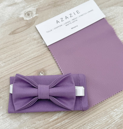 Dark Wisteria Bow tie & Suspenders | Pocket Square | Ring Bearer Outfit | Boho Rustic Wedding