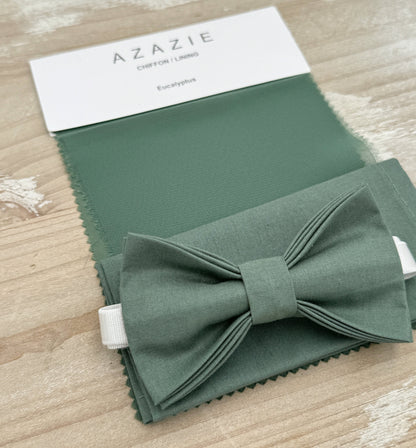 Eucalyptus Bow tie & Suspenders | Black Braces | Rosemary Bow | Pocket Square | Ring Bearer Outfit | Rustic Wedding Set | Groomsman Gift