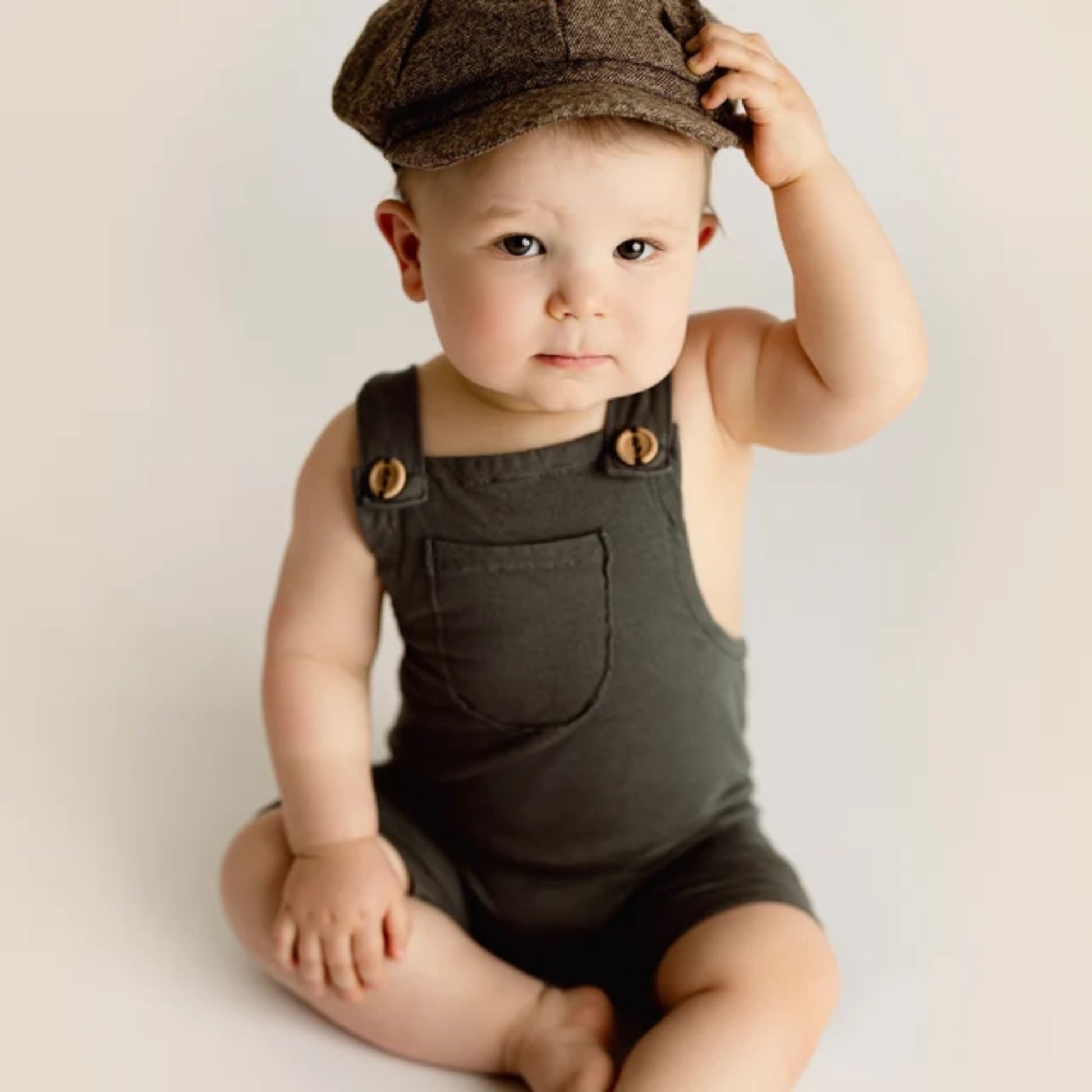 Tweed Newsboy Cap and Skinny Leather Suspenders – Taupe Bow Tie, Ring Bearer or Page Boy Outfit, Cake Smash Look, Wedding Gift Set