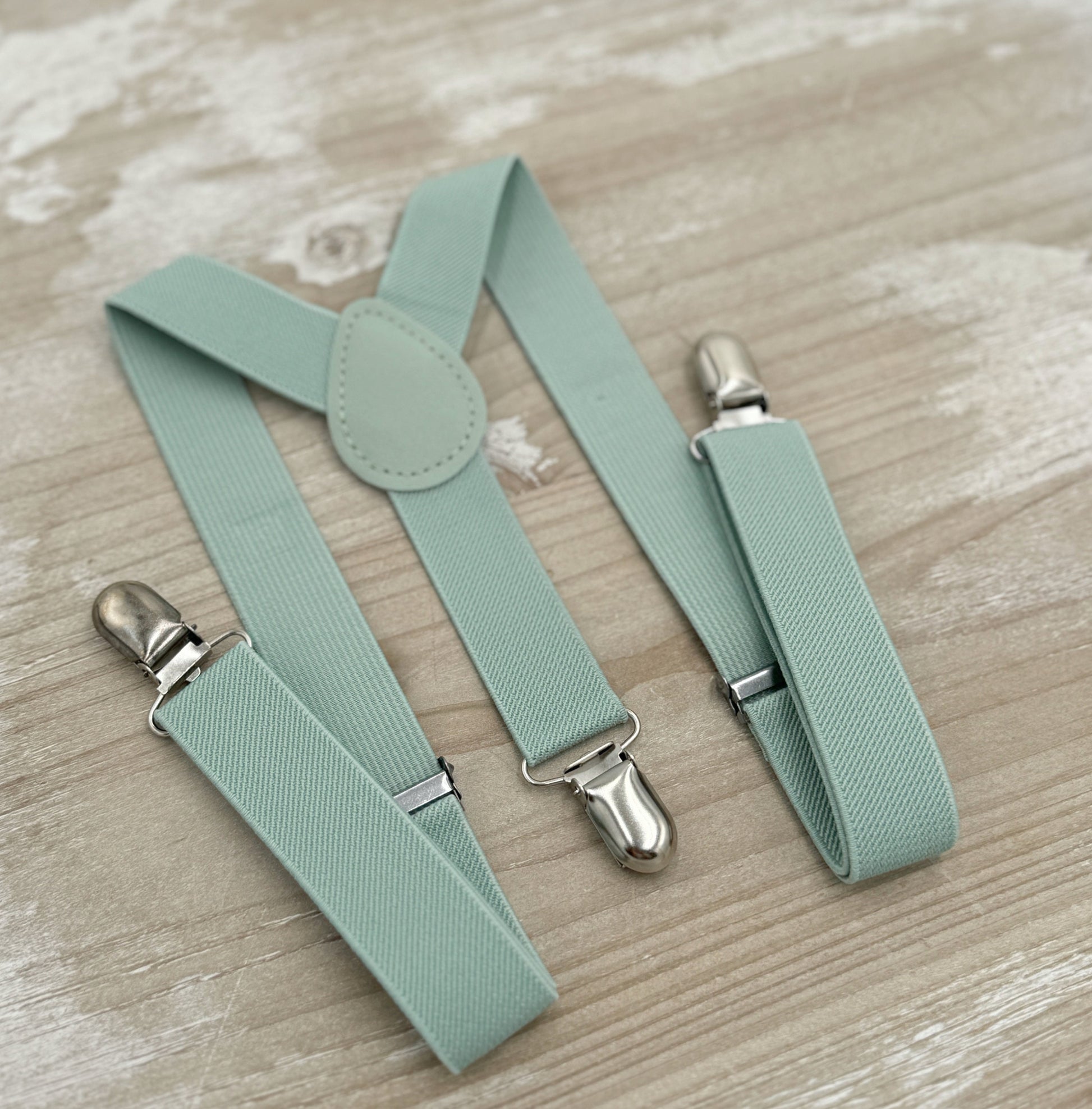 Dusty Sage Bow Tie & Suspenders – Ring Bearer Outfit, All Sizes Baby to Adult, Groomsman Gift, Pocket Square, Boho Wedding Set