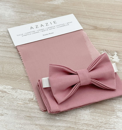 Dusty Rose Bow Tie & Suspenders – All Sizes for Men and Boys, Navy Braces, Pocket Square, Ring Bearer, Groomsman Gift, Boho Barn Wedding