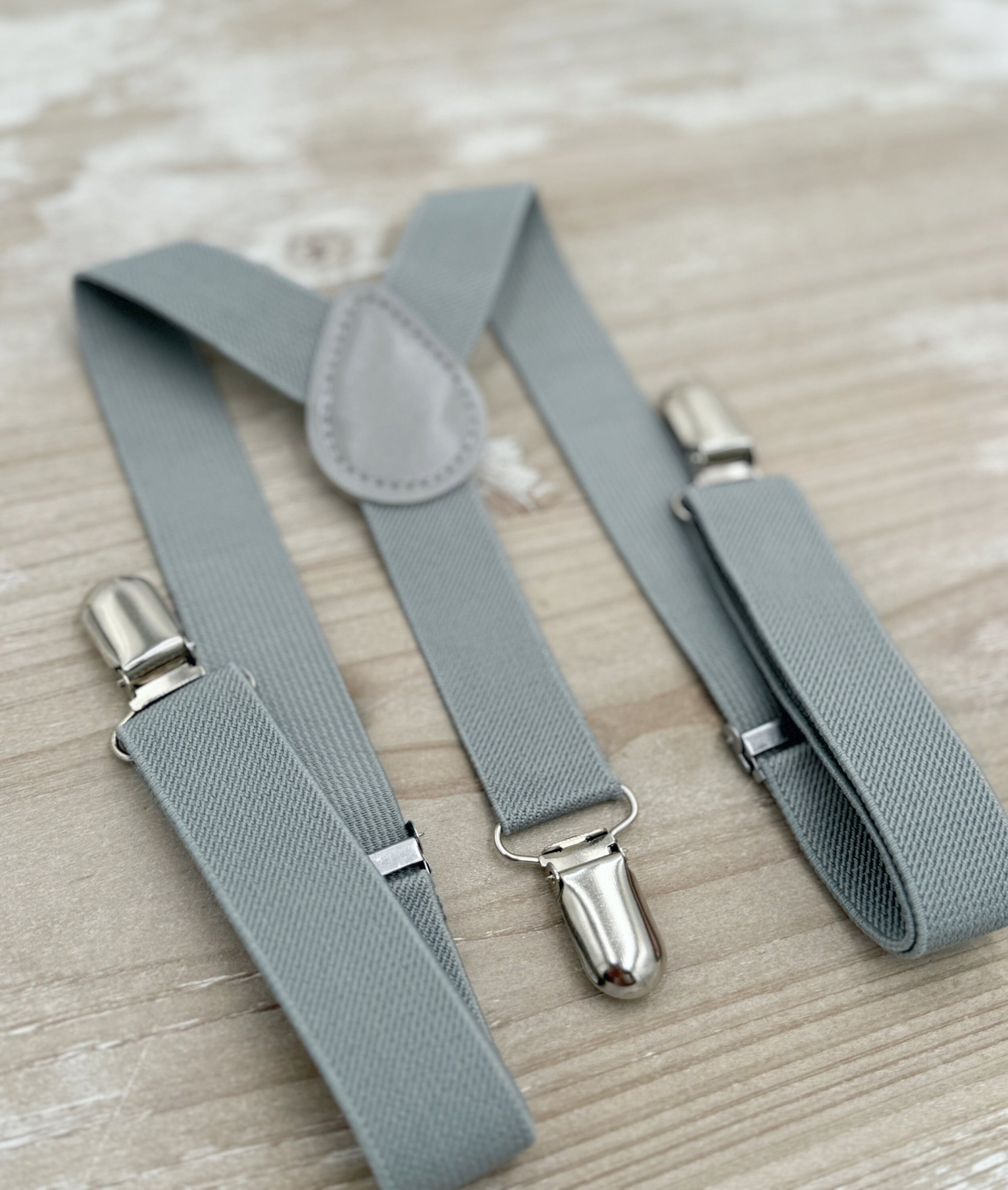 Dusty Blue Bow tie & Suspenders | Dusty Gray Braces | Pocket Square | Ring Bearer Outfit | Boho Rustic Wedding