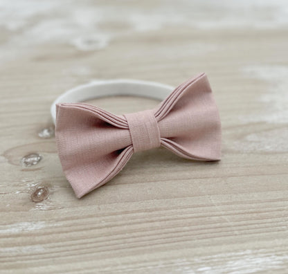 Vintage Rose Bow tie & Suspenders, Leather Braces, Linen Cameo BowTie, Ring Bearer Outfit, Boho Rustic Wedding