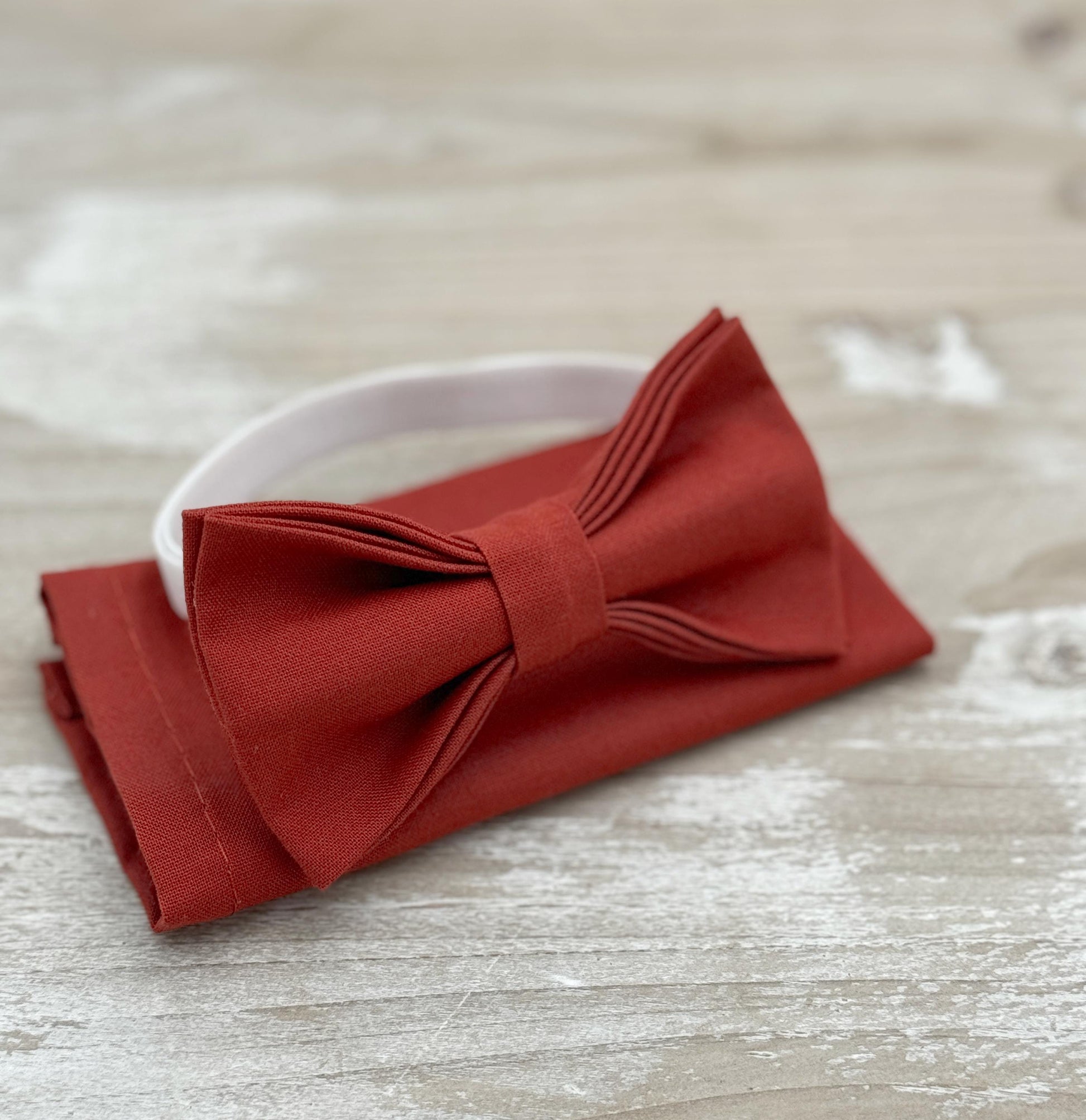 Terracotta Bow tie & Suspenders | Skinny Leather Braces | Cinnamon Bowtie | Pocket Square | Ring Bearer Outfit | Boho Rustic Wedding