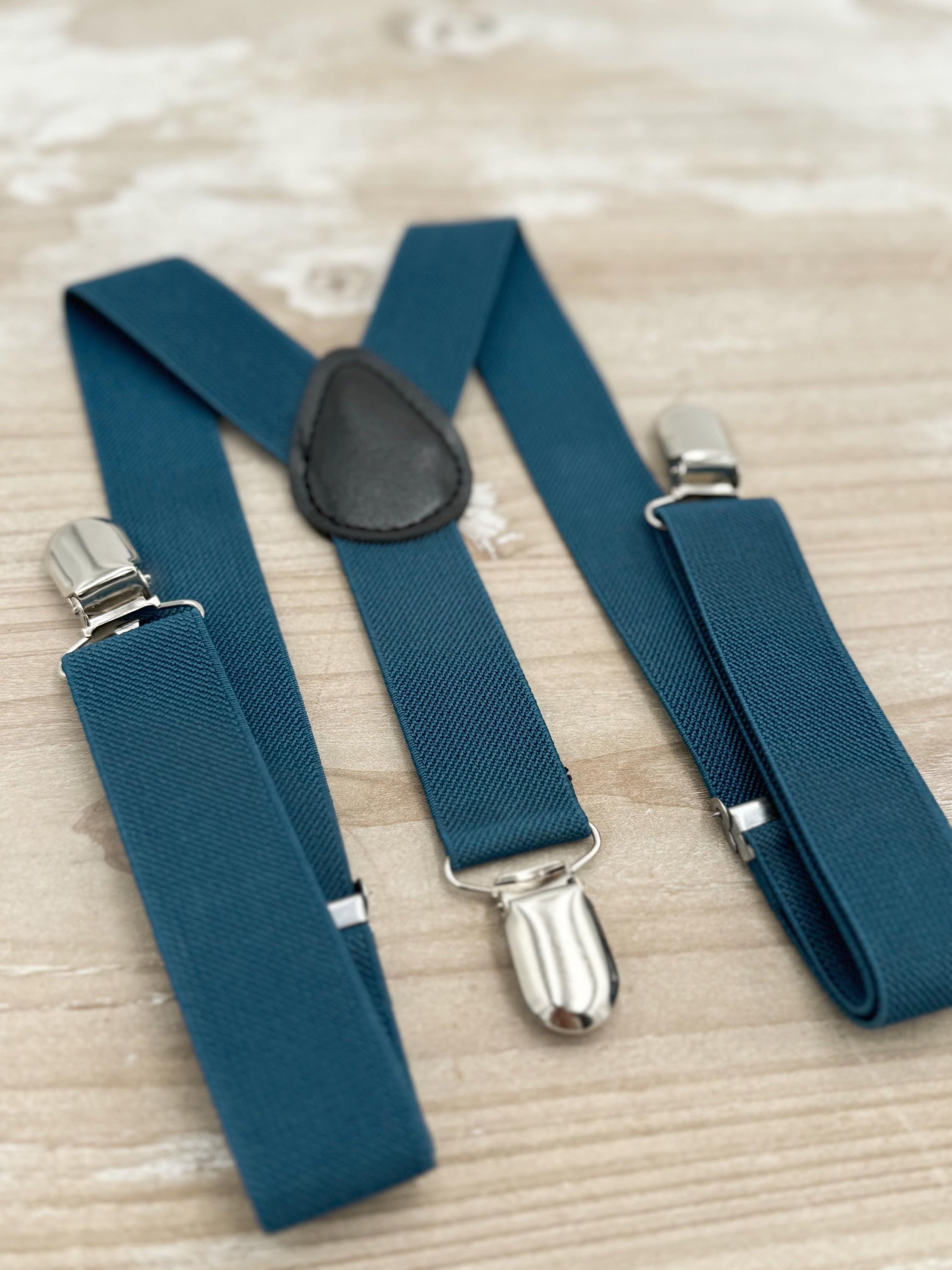 Teal Blue Bow tie & Suspenders | Ink Braces | Pocket Square | Ring Bearer Outfit | Boho Rustic Wedding