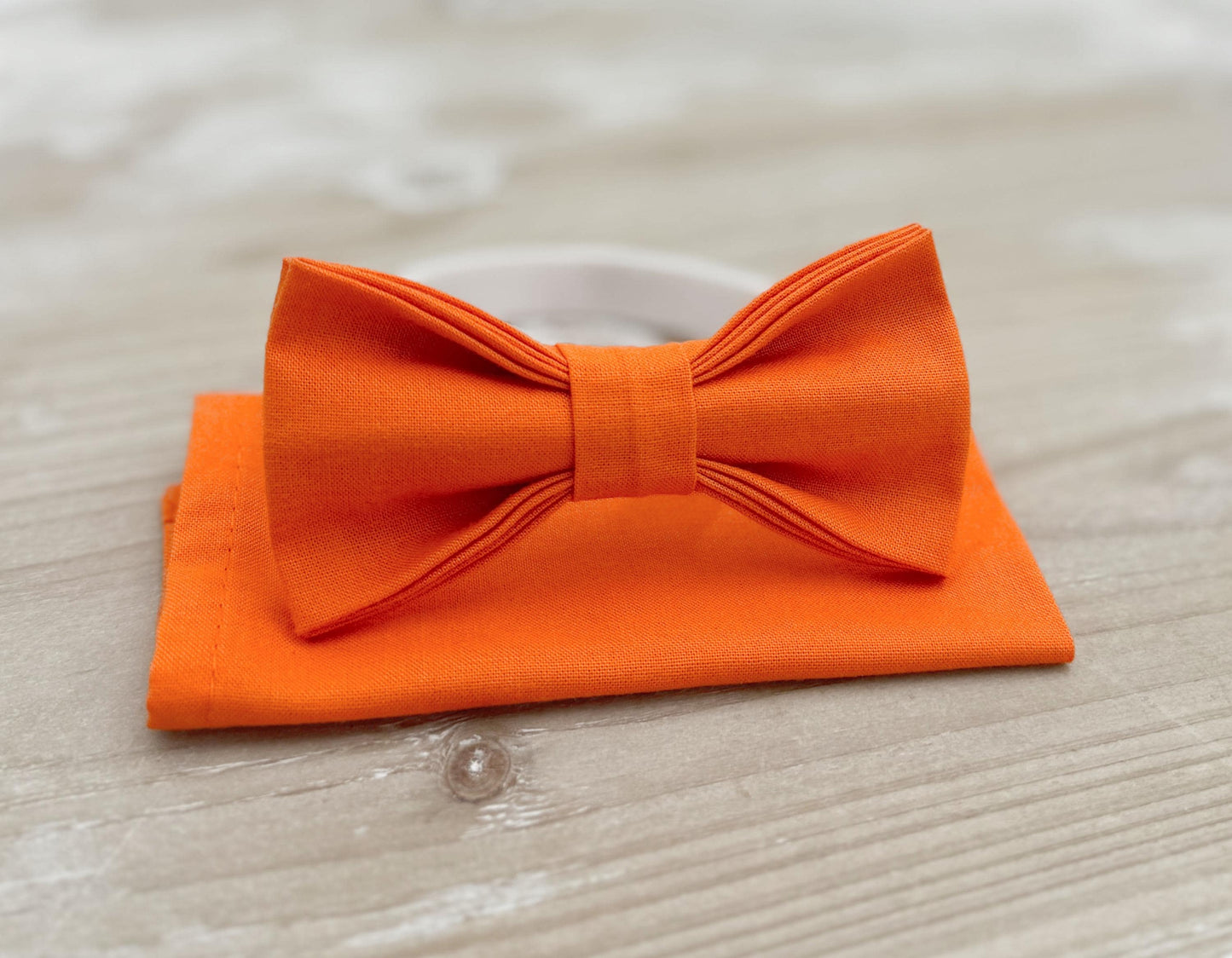 Orange Bow tie & Suspenders | Pocket Square | Groomsman Gift | Ring Bearer Outfit | Boho Rustic Wedding
