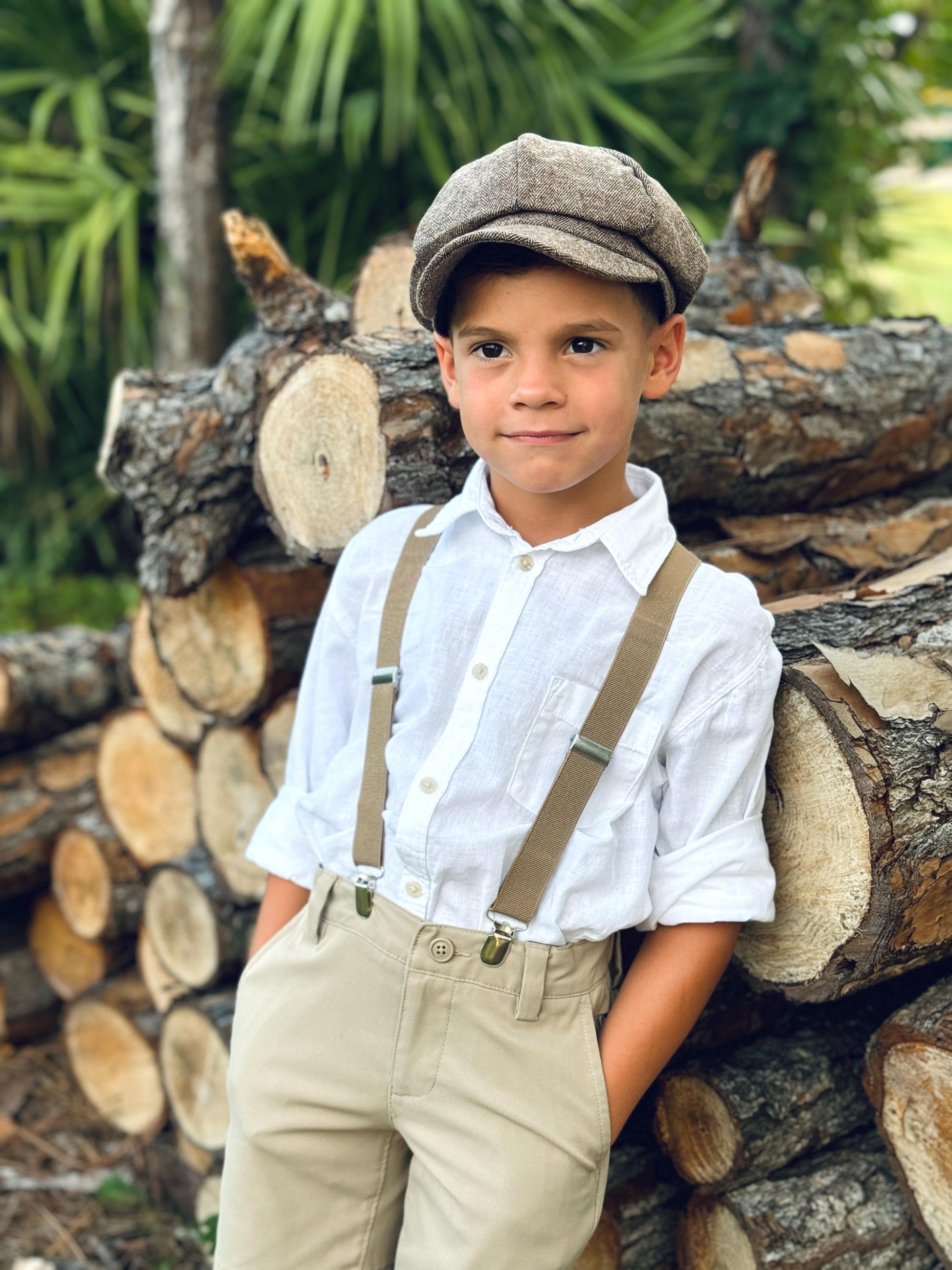 Vintage Mauve Bow tie & Suspenders | Taupe Braces | Quartz Bow | Pocket Square | Ring Bearer Outfit | Boho Rustic Wedding