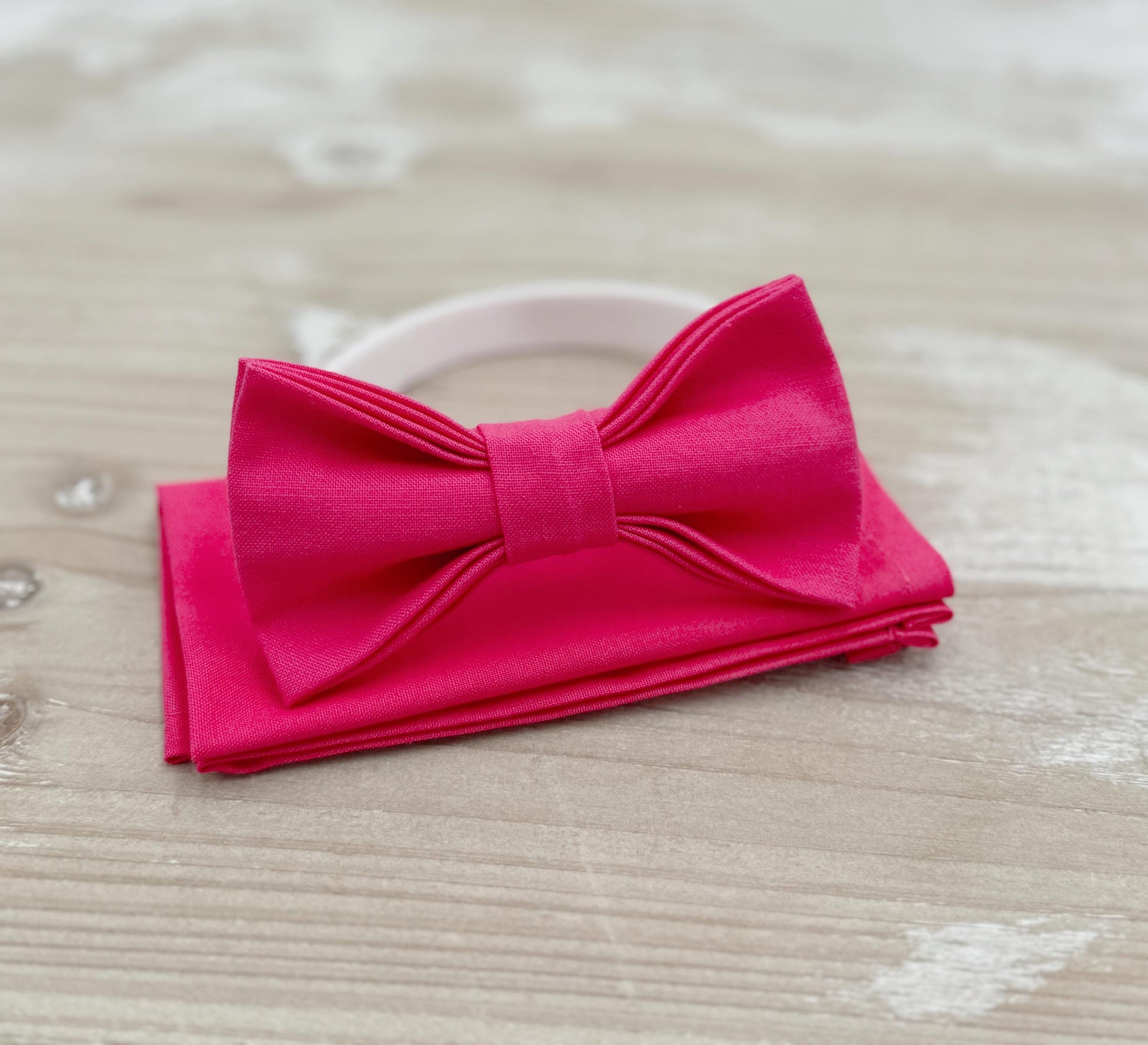 Fuchsia Bow tie & Suspenders | Begonia Pink Bowtie | Pocket Square | Ring Bearer Outfit | Boho Rustic Wedding Set