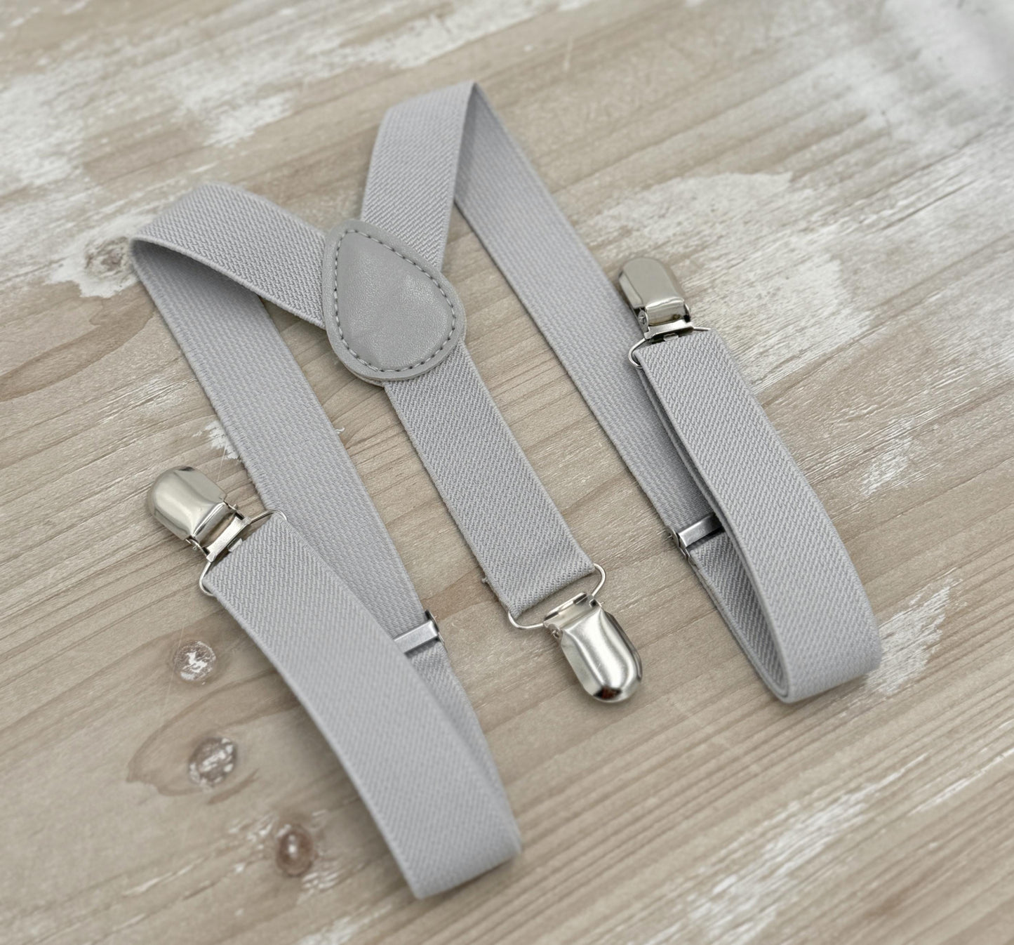 Bellini Bow Tie and Suspenders – All Sizes for Men and Boys, Light Gray Braces, Pocket Square, Boho Rustic Wedding, Ring Bearer Set