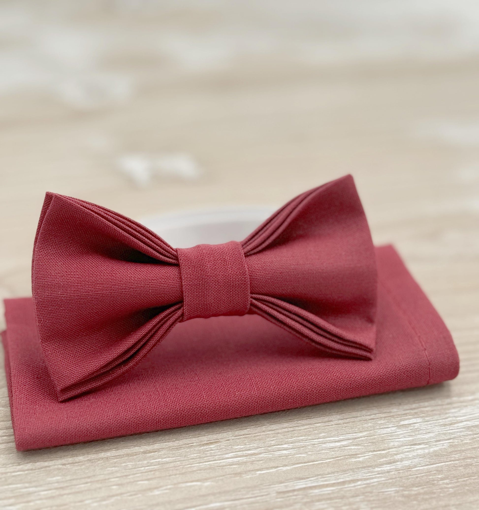 Rosewood Bow tie & Suspenders | Light Gray Braces | Desert Rose Bow Tie | Pocket Square | Ring Bearer Outfit | Boho Rustic Wedding