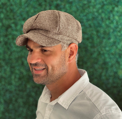 Wool Newsboy Cap – Vintage Baker Boy Hat for Men and Boys, Flat Beret Style – Ring Bearer Outfit, Groomsman Gift, Newborn Photo Prop