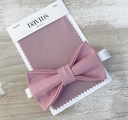 Vintage Mauve Bow Tie and Suspenders Set – All Sizes for Men and Boys, Quartz Bowtie, Pocket Square, Ring Bearer Outfit, Groomsman Gift