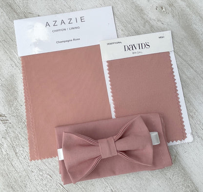 Desert Coral Bow Tie & Suspenders – All Sizes for Men and Boys, Pocket Square, Ring Bearer, Groomsman Gift, Boho Barn Wedding