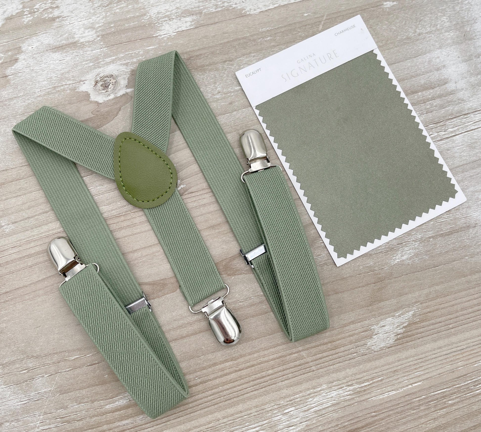 Pistachio Bow tie & Suspenders | Moss Braces | Eucalypt Suspenders | Pocket Square | Ring Bearer Outfit | Boho Rustic Wedding