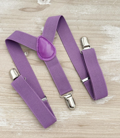 Dark Wisteria Bow tie & Suspenders | Pocket Square | Ring Bearer Outfit | Boho Rustic Wedding
