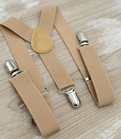 Mist Bow tie & Suspenders | Nude Beige Braces | Sky Blue Bow | Dusty Blue Bowtie | Pocket Square | Ring Bearer Outfit | Boho Rustic Wedding