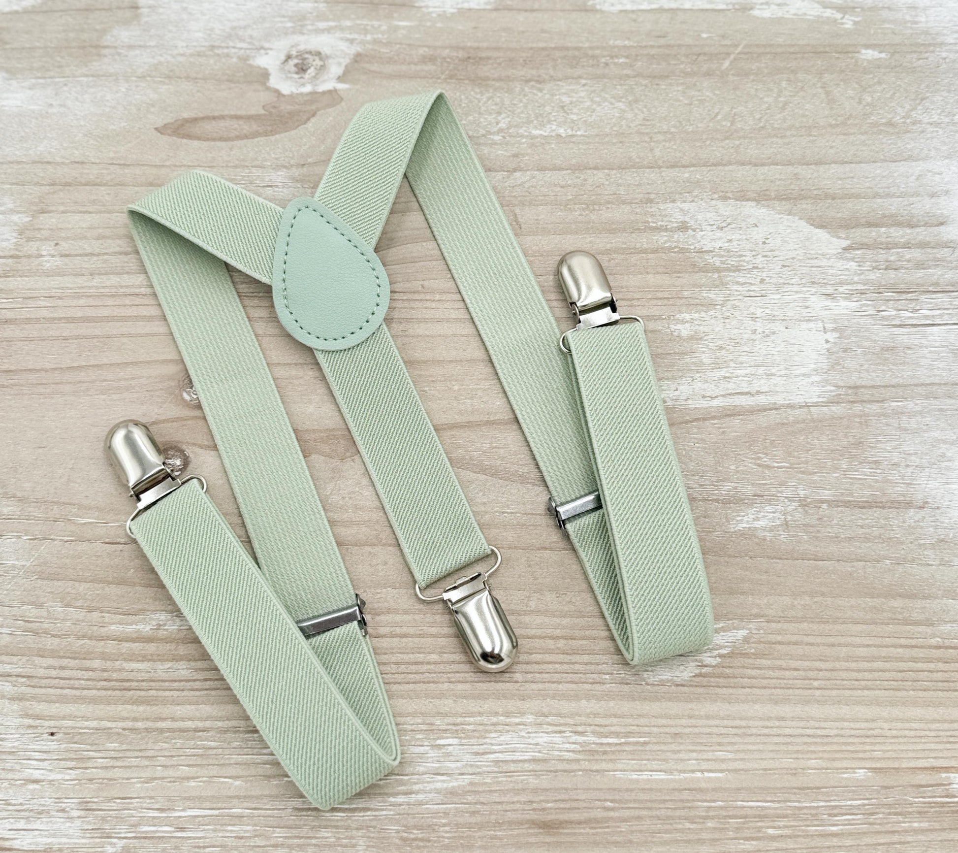 Dusty Sage Bow tie & Suspenders, Pocket Square, Ring Bearer Outfit, Boho Rustic Wedding