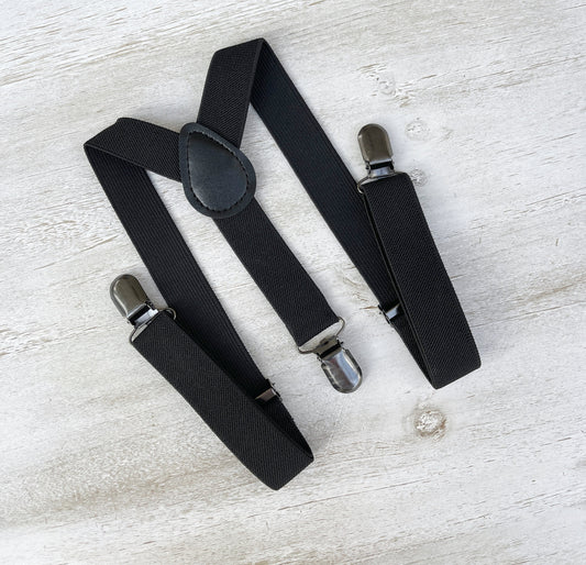 Black Suspenders | Groomsmen Gift | Ring Bearer Braces | Boho Rustic Wedding | Formal Wedding Party | Ring Bearer Outfit