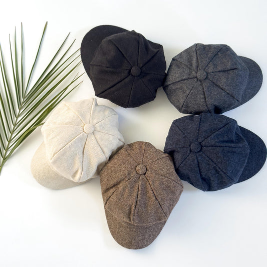 Newsboy Cap, Wool Flat Cap, Baker Boy Hat - All Sizes Baby to Adult, Ring Bearer Outfit, Groomsman Gift, Newborn Photo Prop